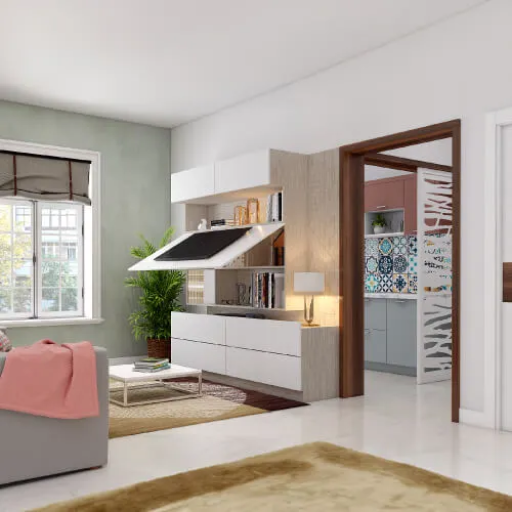 A TV Unit with Hidden Storage Behind